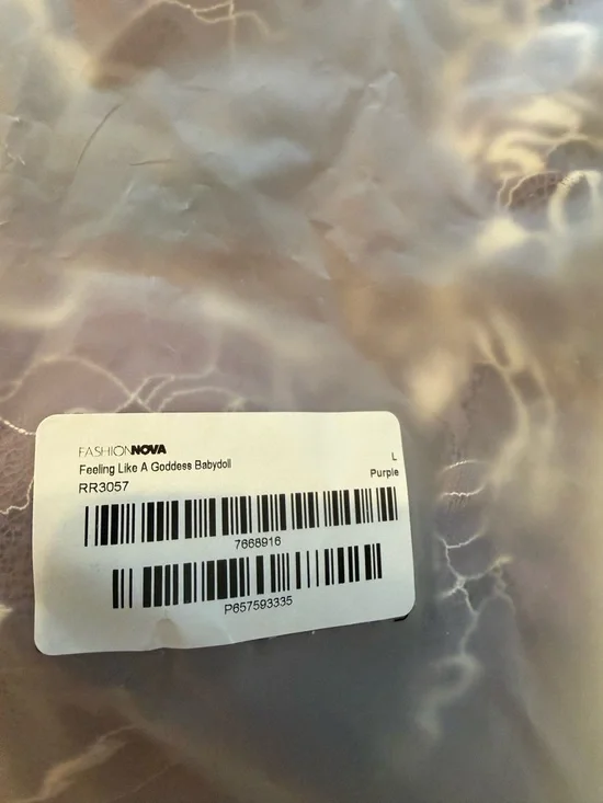 Purple Lace Babydoll Chemise - Fashion Nova NWT- Large - Picture 6 of 6